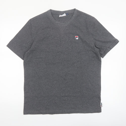 Fila Men’s Grey Cotton Crew Neck Short Sleeve T-Shirt M