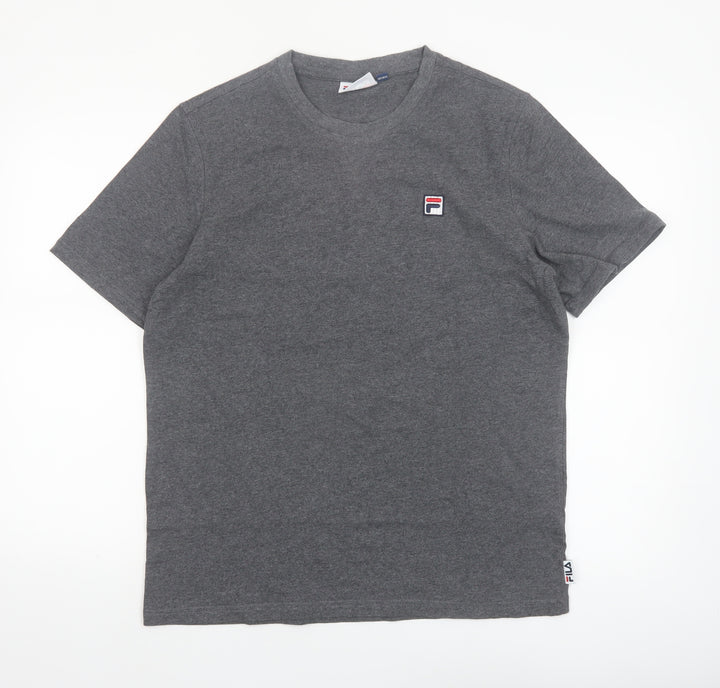 Fila Men’s Grey Cotton Crew Neck Short Sleeve T-Shirt M