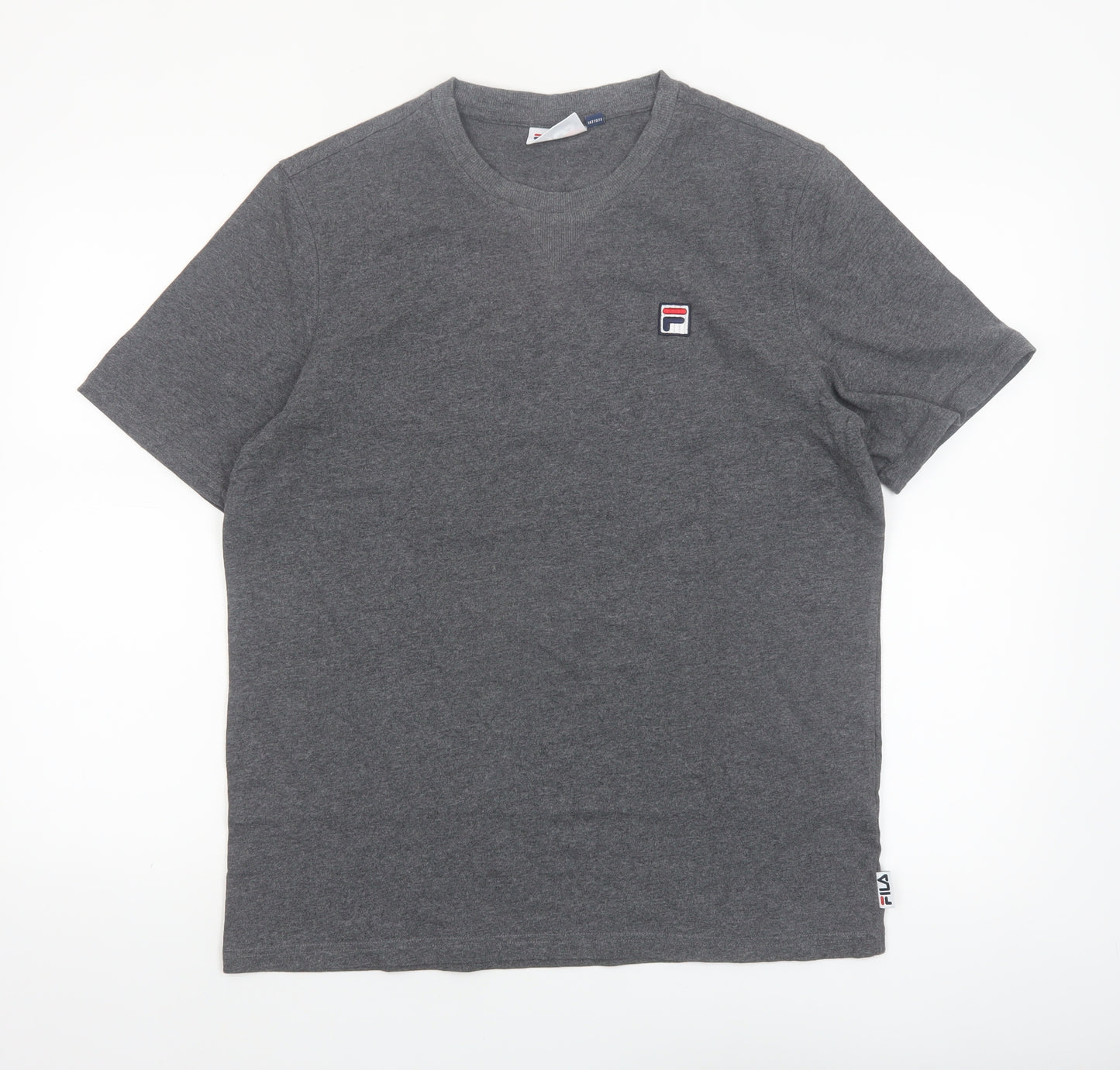 Fila Men’s Grey Cotton Crew Neck Short Sleeve T-Shirt M