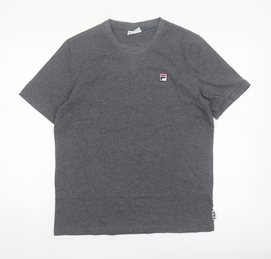 Fila Men’s Grey Cotton Crew Neck Short Sleeve T-Shirt M