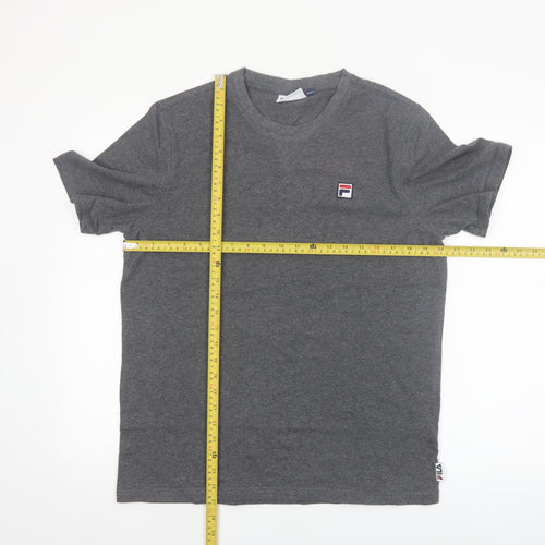 Fila Men’s Grey Cotton Crew Neck Short Sleeve T-Shirt M