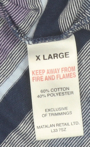 Lincoln Men's Multicoloured Striped Cotton Polo Shirt XL