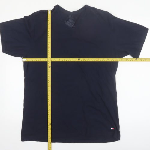 Tommy Hilfiger Men's Navy Blue Slim Fit V-Neck T-Shirt XL