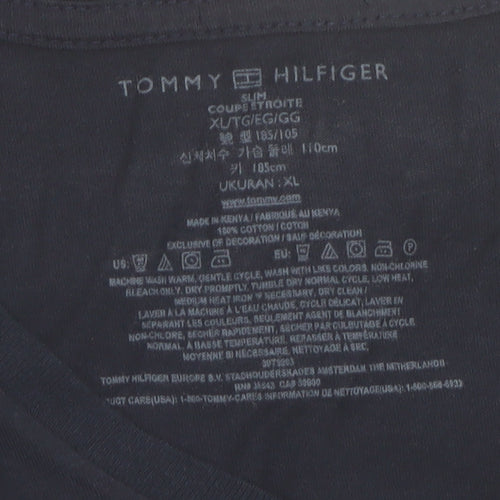 Tommy Hilfiger Men's Navy Blue Slim Fit V-Neck T-Shirt XL