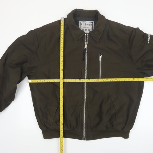 Tommy Hilfiger Men's Green Bomber Jacket XL Military Style
