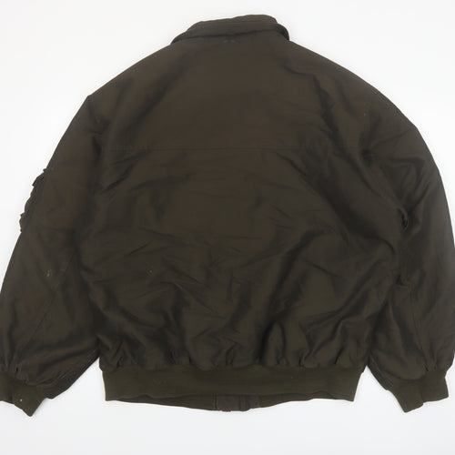 Tommy Hilfiger Men's Green Bomber Jacket XL Military Style