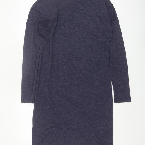 Rohan Women Blue Size 8 Shift Knit Long Sleeve Knee Dress