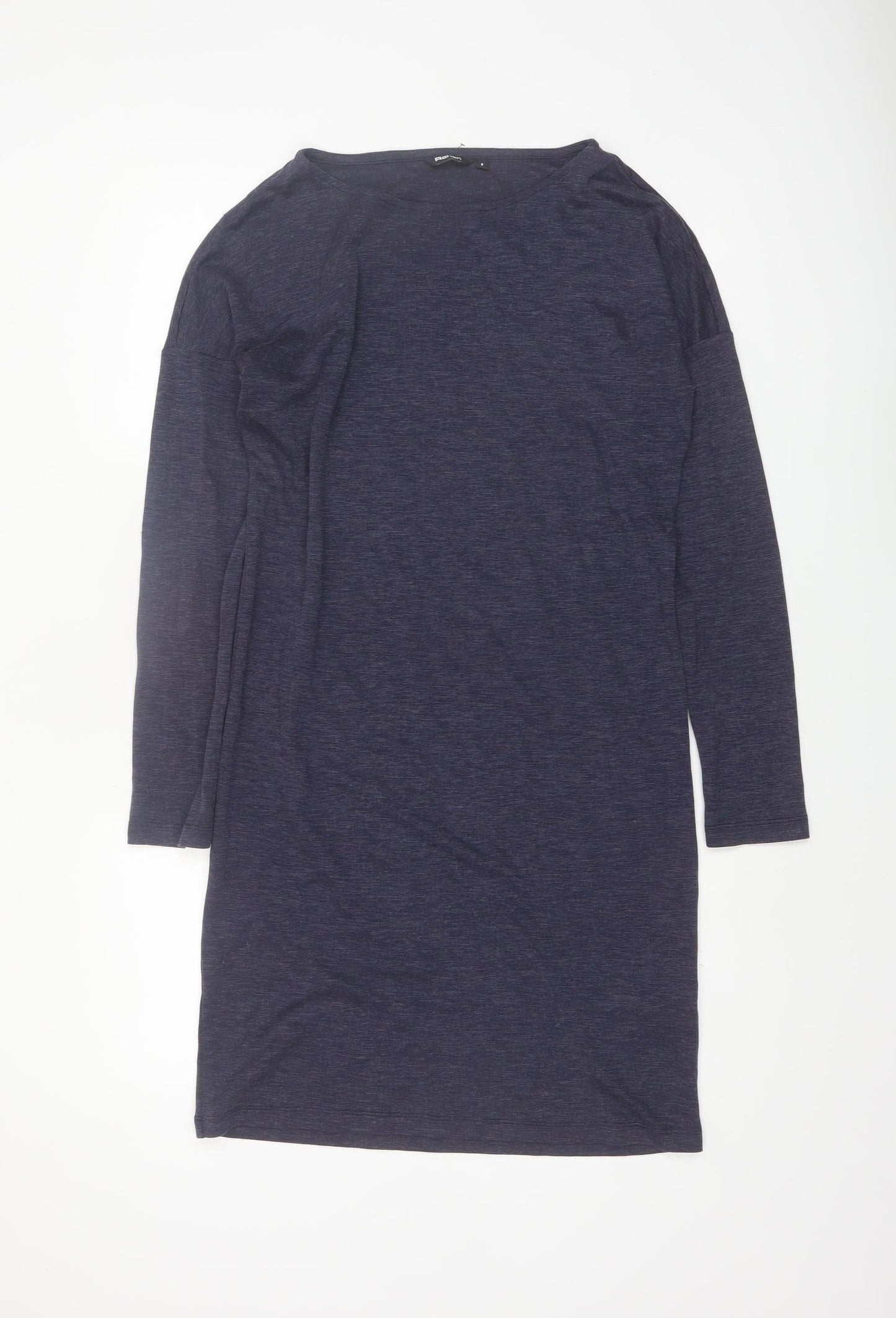 Rohan Women Blue Size 8 Shift Knit Long Sleeve Knee Dress
