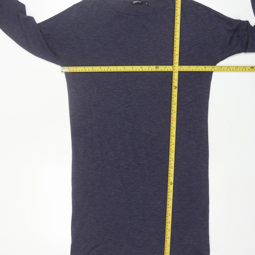 Rohan Women Blue Size 8 Shift Knit Long Sleeve Knee Dress