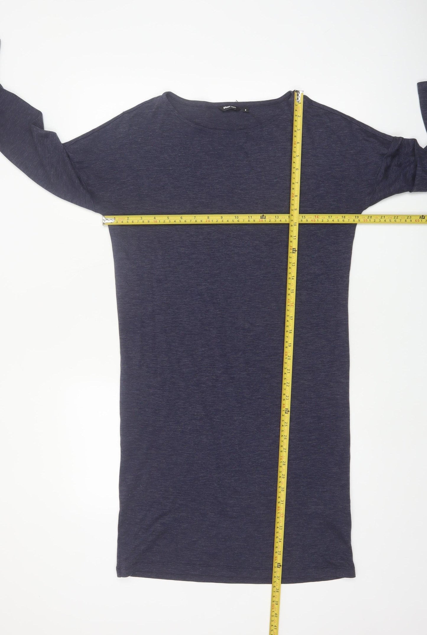 Rohan Women Blue Size 8 Shift Knit Long Sleeve Knee Dress