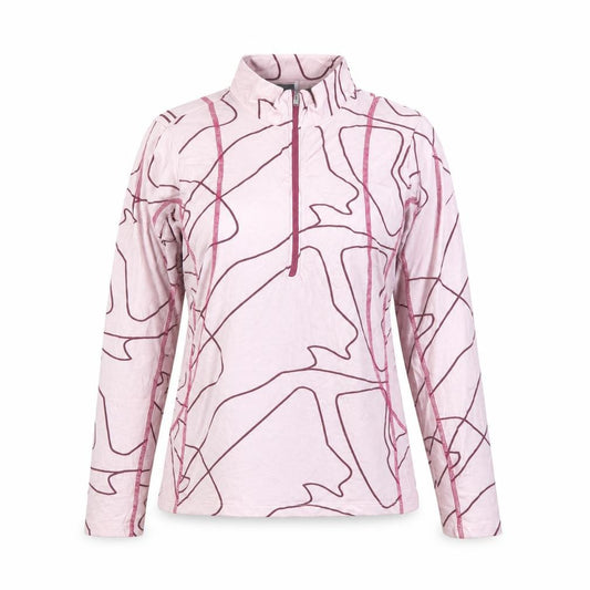 BAM Women Pink Long Sleeve 1/4 Zip Active Jersey Top Size 16