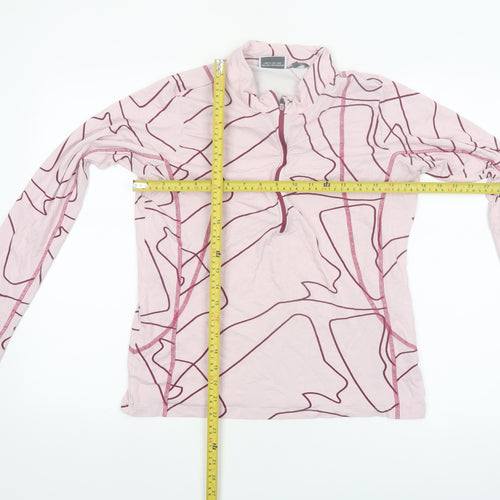 BAM Women Pink Long Sleeve 1/4 Zip Active Jersey Top Size 16
