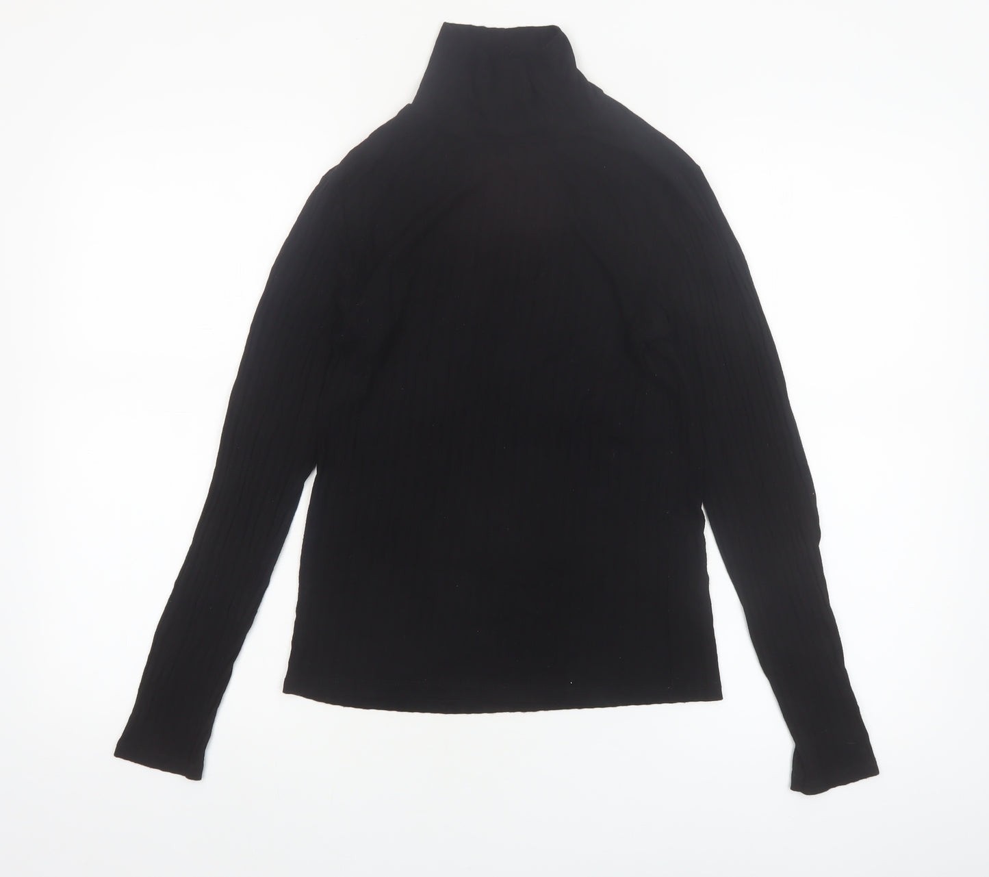 Tif Tiffy Women's Black Roll Neck Long Sleeve Slim Fit Top Size L