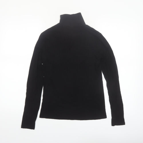 Tif Tiffy Women's Black Roll Neck Long Sleeve Slim Fit Top Size L