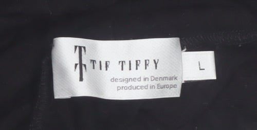 Tif Tiffy Women's Black Roll Neck Long Sleeve Slim Fit Top Size L