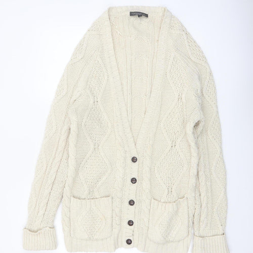 Topshop Tall Women’s Ivory Chunky-Knit Cardigan Size 12