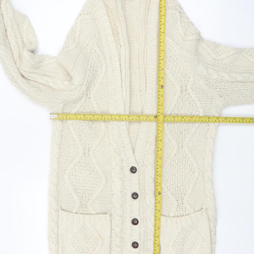 Topshop Tall Women’s Ivory Chunky-Knit Cardigan Size 12