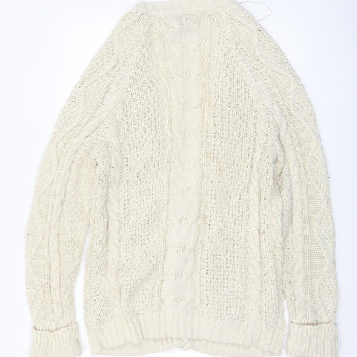 Topshop Tall Women’s Ivory Chunky-Knit Cardigan Size 12