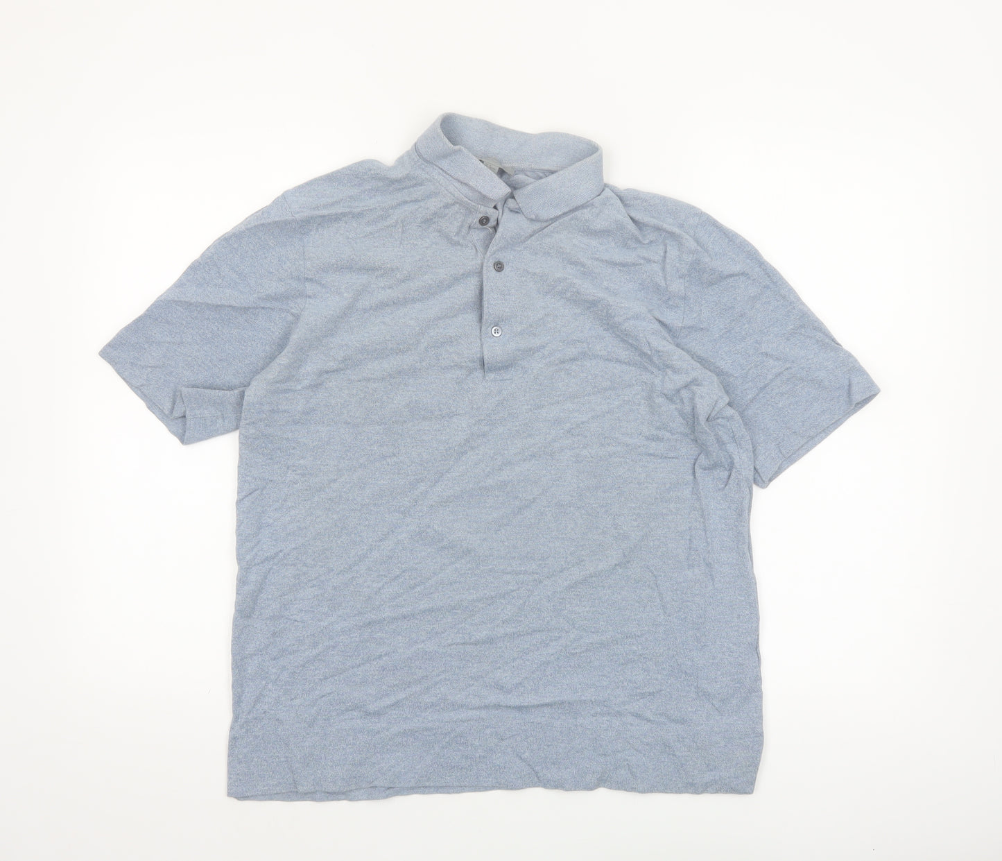 COS Men’s Grey Cotton Polo Shirt Size M Short Sleeve