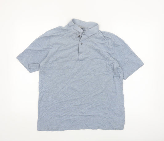 COS Men’s Grey Cotton Polo Shirt Size M Short Sleeve