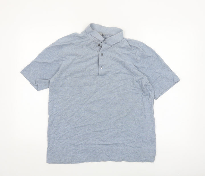 COS Men’s Grey Cotton Polo Shirt Size M Short Sleeve