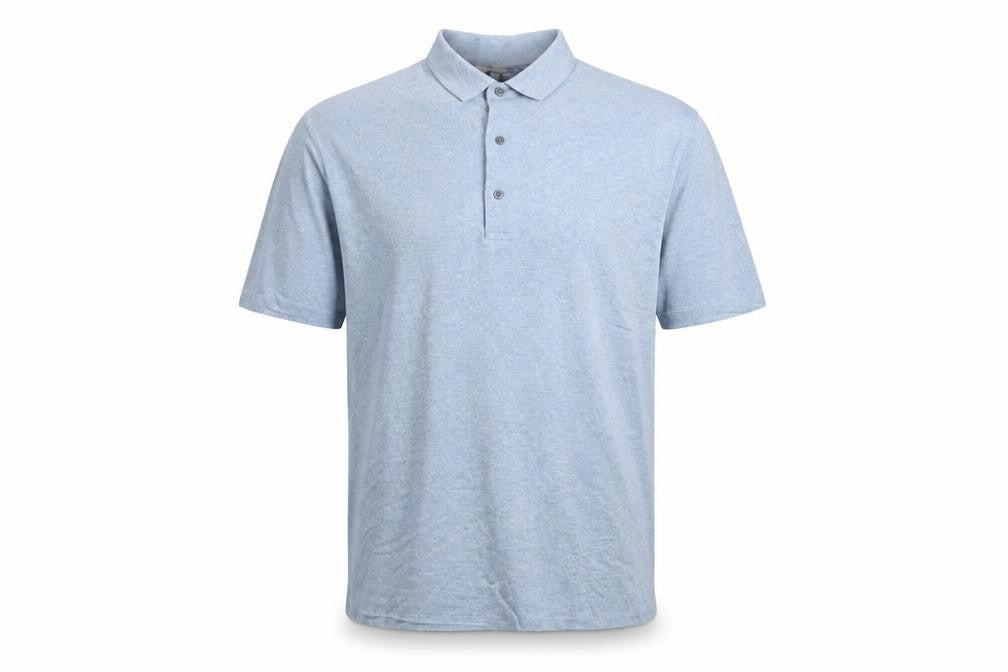 Front view of COS Men’s Grey Cotton Polo Shirt, size M, Short Sleeve