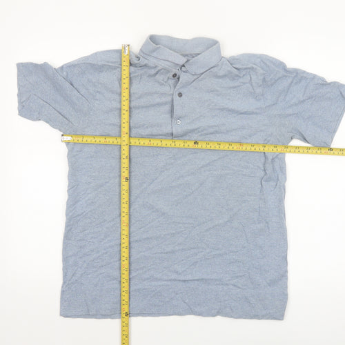 COS Men’s Grey Cotton Polo Shirt Size M Short Sleeve
