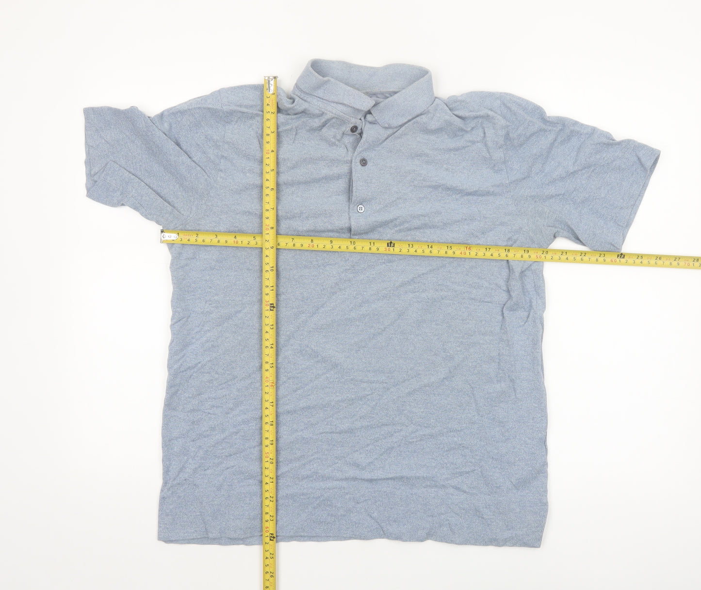 COS Men’s Grey Cotton Polo Shirt Size M Short Sleeve