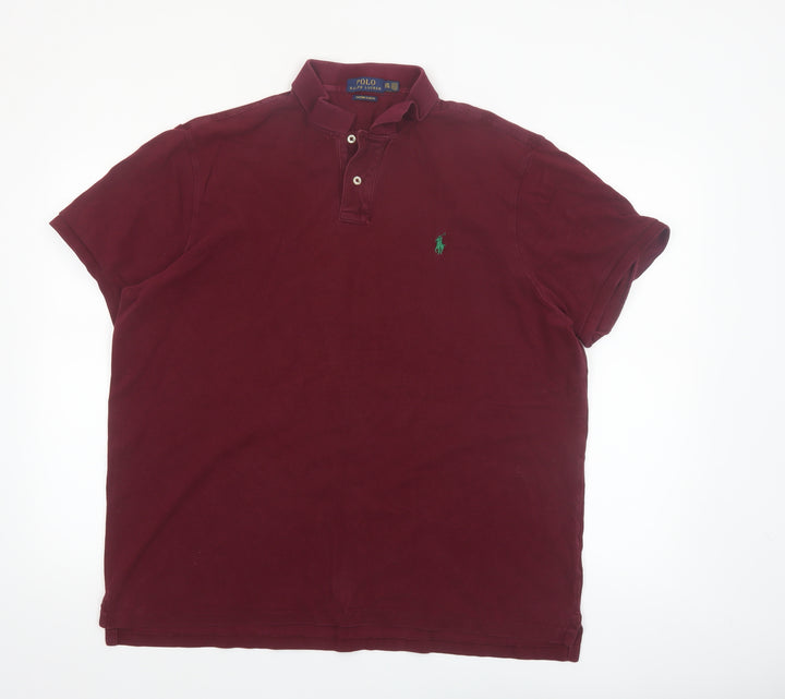 Ralph Lauren Men’s Red Custom Slim Fit Polo Shirt 2XL