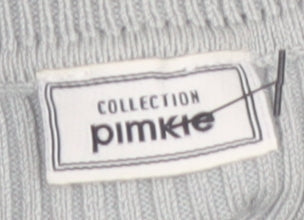 Pimkie Women's Grey Roll Neck Ribbed Jumper Size 12
