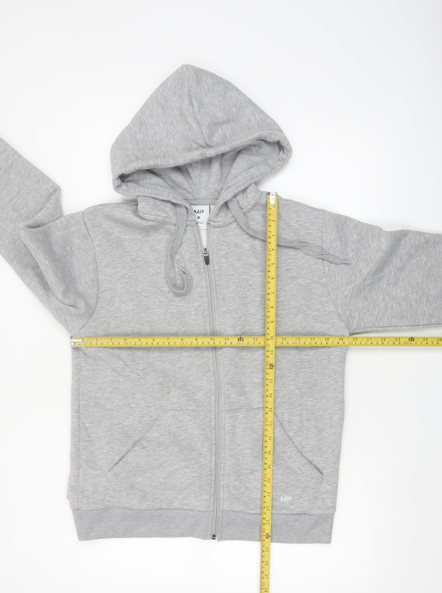MP Men's Grey Full Zip Fleece Hoodie Size M Regular Fit