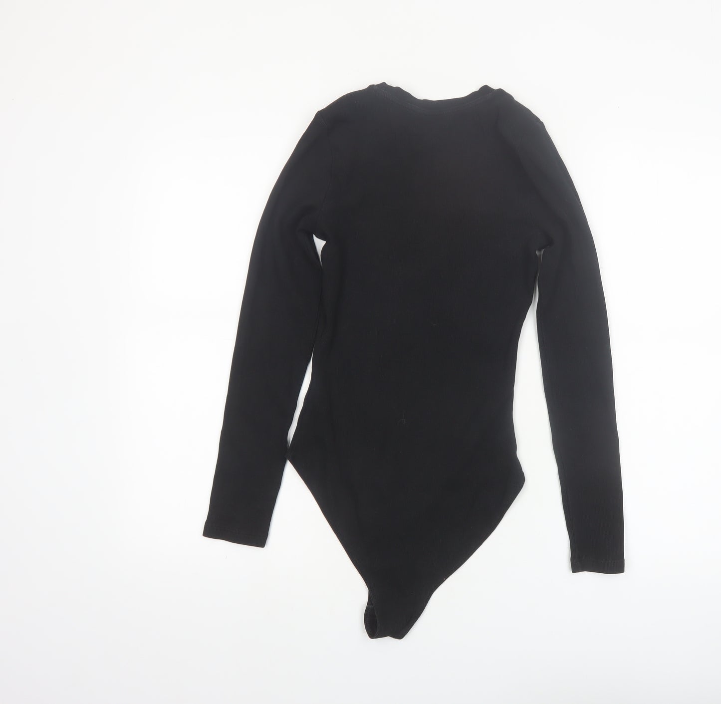 New Look Women's Black Cotton Long Sleeve Bodysuit Size 10