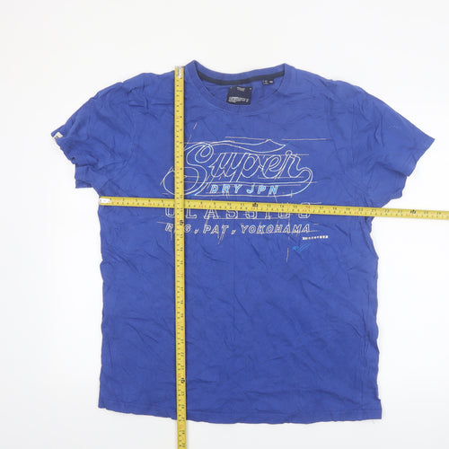 Superdry Men's Blue Graphic Print 2XL Classic Crew Neck T-Shirt