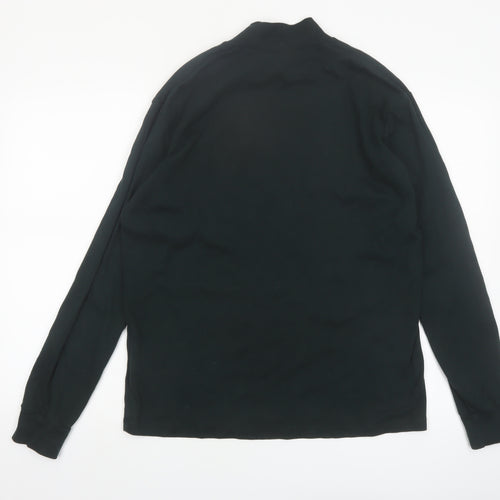 Uniqlo Men Black M Mock Neck Long Sleeve Cotton Top