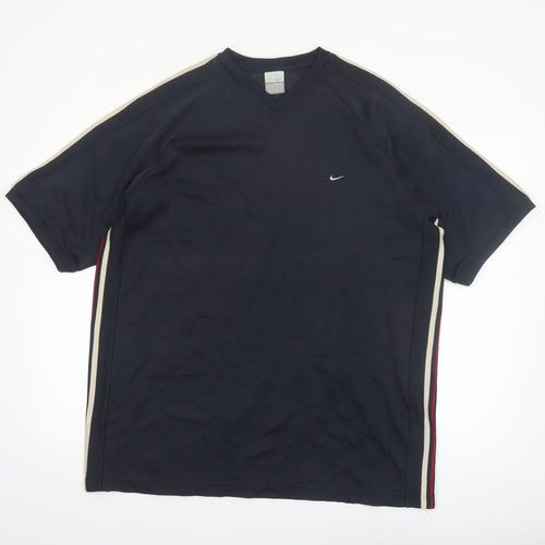 Nike Men's Blue XL V-Neck Sports T-Shirt Lightweight