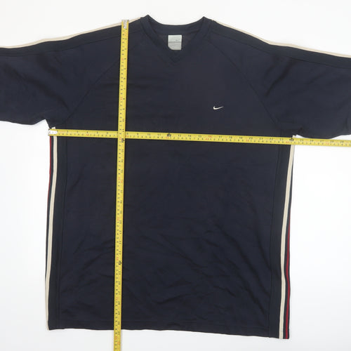 Nike Men's Blue XL V-Neck Sports T-Shirt Lightweight