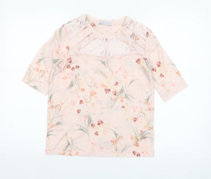 Marks and Spencer Women’s Pink Floral Lace T-Shirt Size 8
