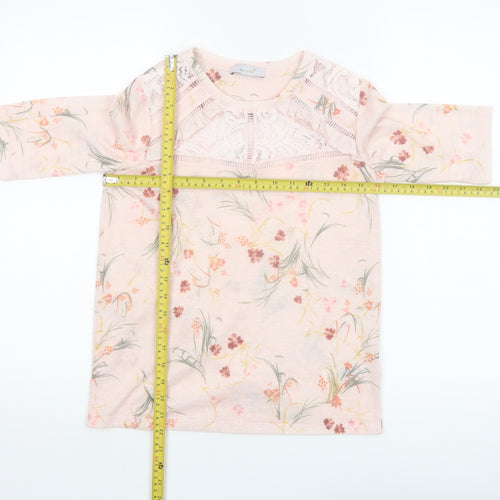 Marks and Spencer Women’s Pink Floral Lace T-Shirt Size 8