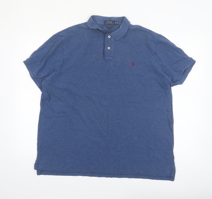 Polo Ralph Lauren Men's Blue Custom Slim Fit Cotton Polo XXL