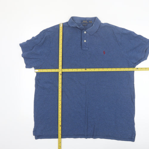 Polo Ralph Lauren Men's Blue Custom Slim Fit Cotton Polo XXL