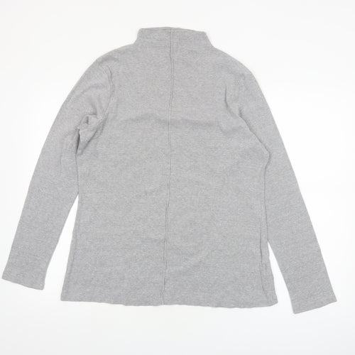 Next Women’s Grey Long Sleeve Roll Neck Cotton Jersey Top Size 22