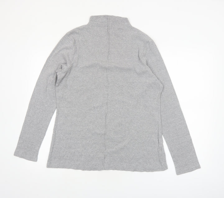 Next Women’s Grey Long Sleeve Roll Neck Cotton Jersey Top Size 22