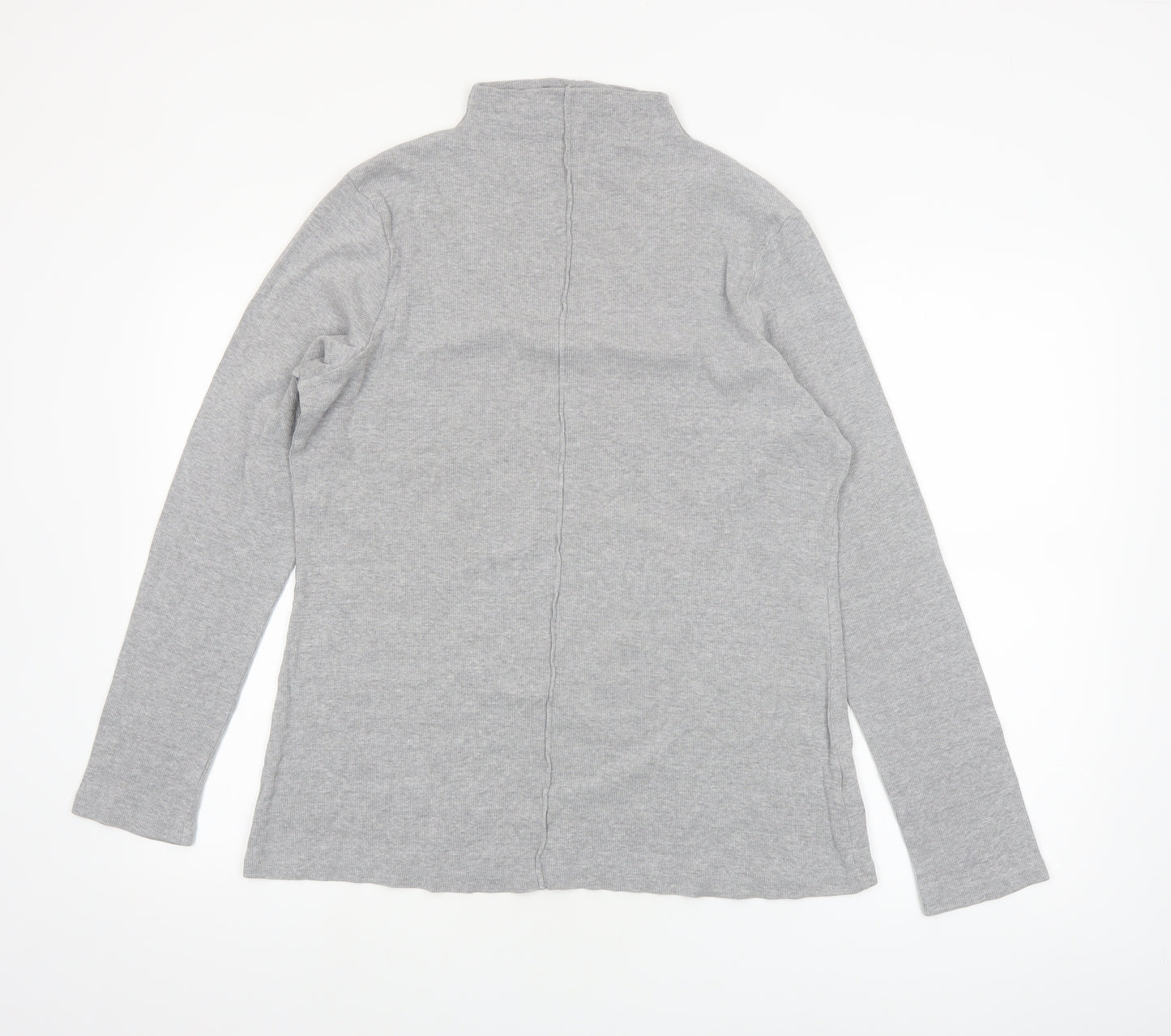 Next Women’s Grey Long Sleeve Roll Neck Cotton Jersey Top Size 22