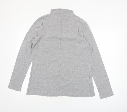 Next Women’s Grey Long Sleeve Roll Neck Cotton Jersey Top Size 22