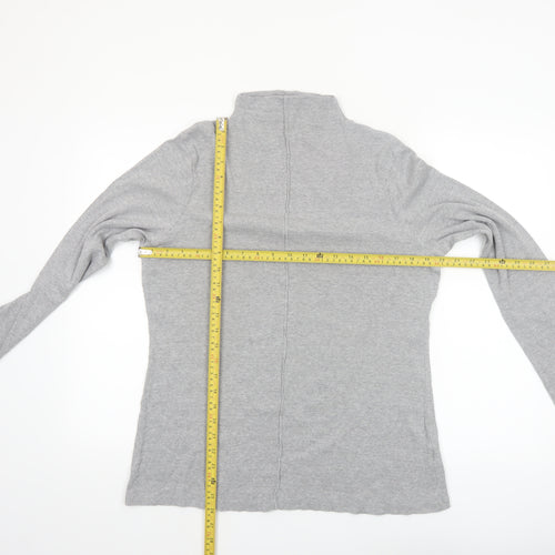 Next Women’s Grey Long Sleeve Roll Neck Cotton Jersey Top Size 22