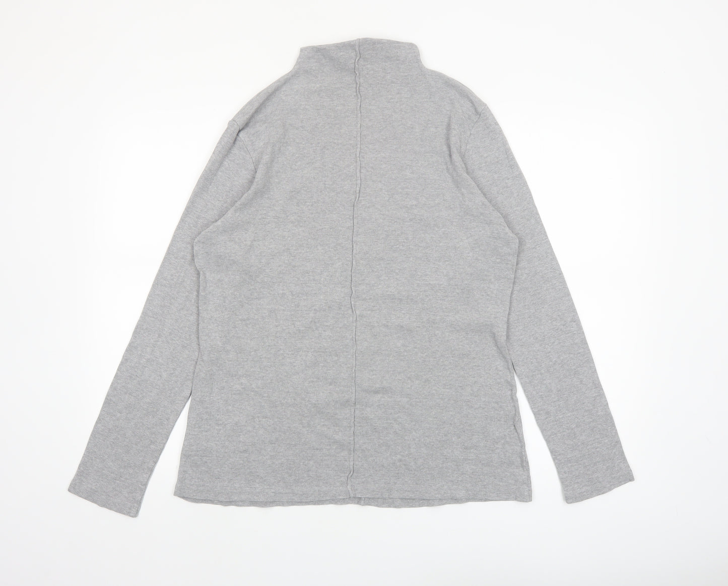 Next Women’s Grey Long Sleeve Roll Neck Cotton Jersey Top Size 22