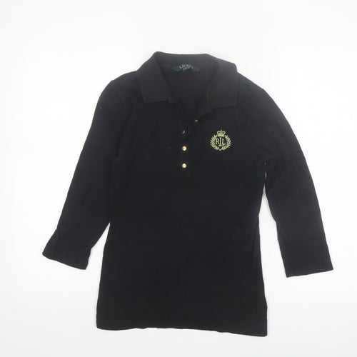 Ralph Lauren Women’s Black Long Sleeve Polo Shirt Size S