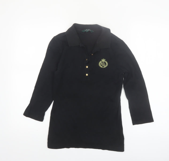 Ralph Lauren Women’s Black Long Sleeve Polo Shirt Size S