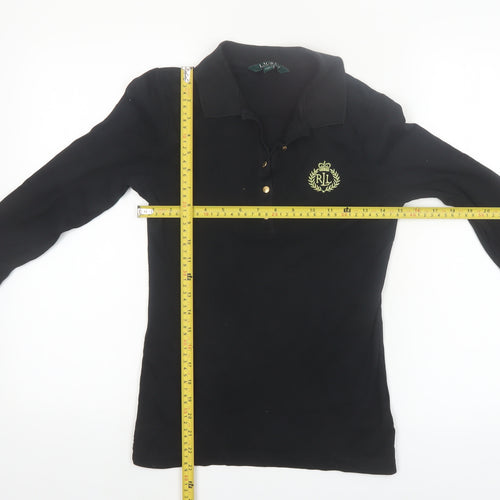 Ralph Lauren Women’s Black Long Sleeve Polo Shirt Size S