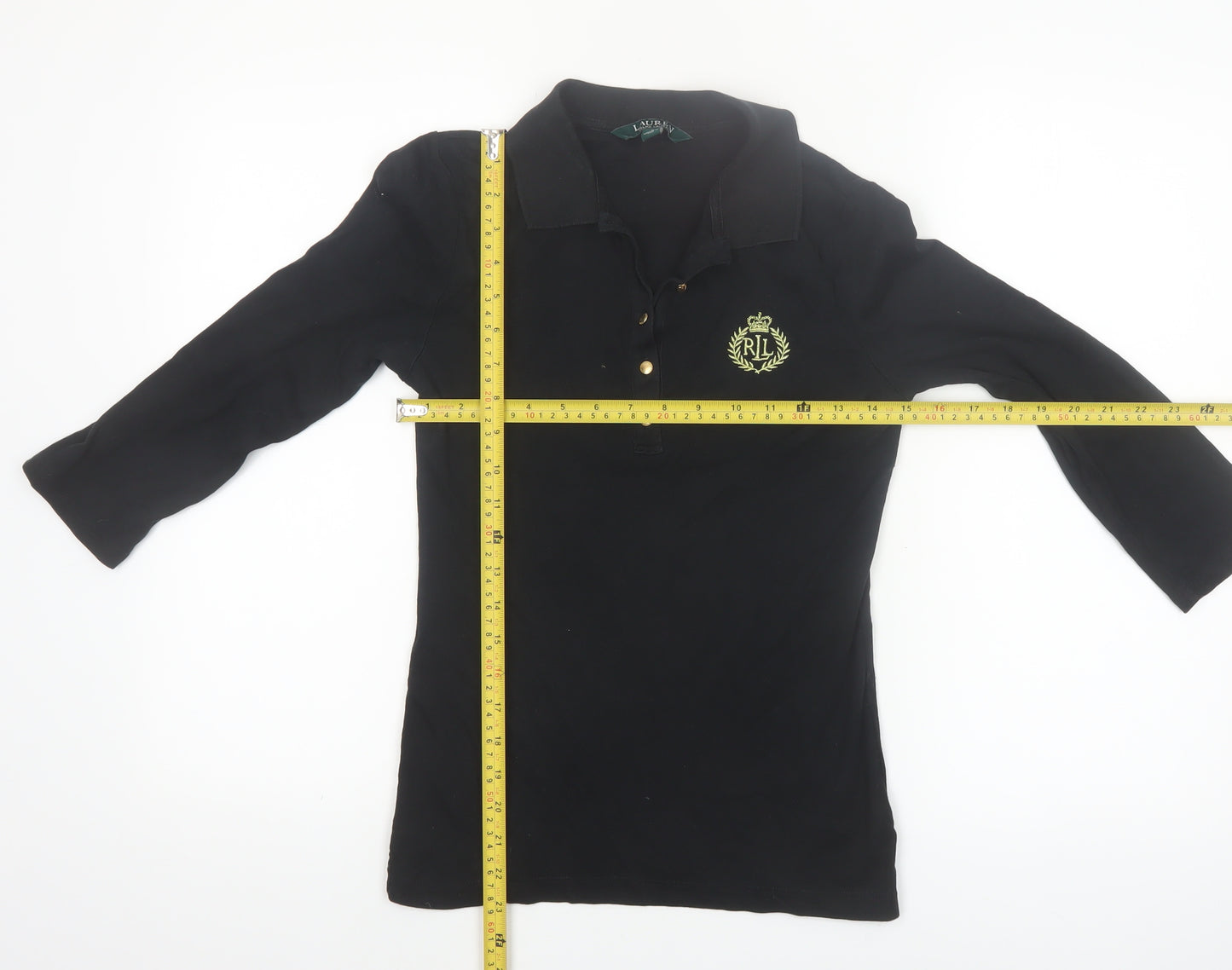 Ralph Lauren Women’s Black Long Sleeve Polo Shirt Size S